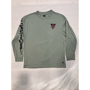Maui and Sons Long Sleeve Shark Logo Green Size Large